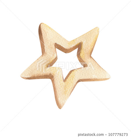 Christmas cookies painted in watercolor. 107779273