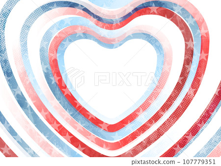 Grunge concept USA flag with hearts abstract background 107779351