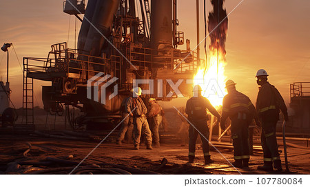 The oil workers at work 107780084