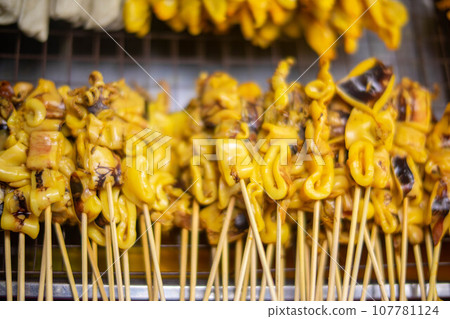 Street food next to the road, walking street" typically 107781124
