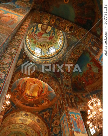 Ceiling painting of Christ in the Church of the Savior on Spilled Blood Ceiling painting of Christ in the Church of the Savior on Spilled Blood 107781138