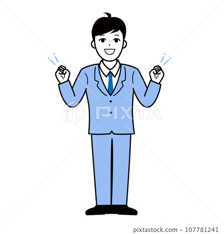 Man in suit business person fist pump Man in suit business person fist pump 107781241