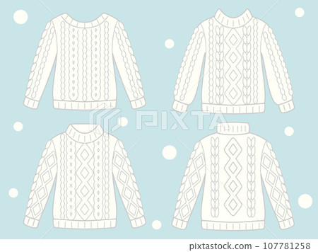 A set of illustrations inspired by white sweaters A set of illustrations inspired by white sweaters 107781258