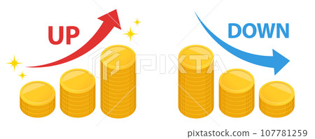 Image of money increasing/decreasing Image of money increasing/decreasing 107781259