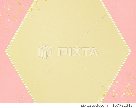 Pink and gold leaf Japanese style frame Pink and gold leaf Japanese style frame 107781313