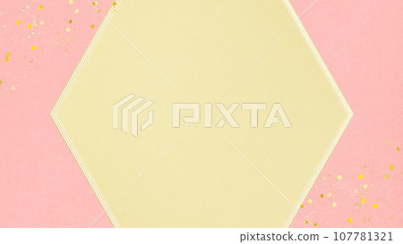 Pink and gold leaf Japanese style frame Pink and gold leaf Japanese style frame 107781321