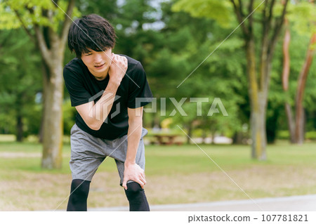 Men, sportsmen, and athletes who suffer from dislocation, stiff shoulders, and shoulder pain (sports injuries, injuries, and rehabilitation) 107781821