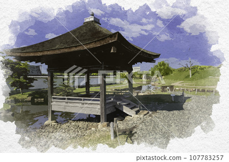 Watercolor style Ako Castle Ninomaru Garden Ako City, Hyogo Prefecture Watercolor style Ako Castle Ninomaru Garden Ako City, Hyogo Prefecture 107783257