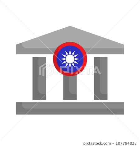 台灣政府圖示或台灣銀行圖示。向量。 107784825