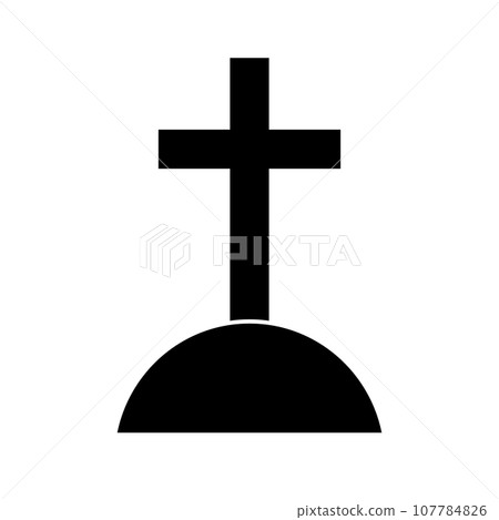 Christian grave silhouette icon. Cemetery. vector. Christian grave silhouette icon. Cemetery. vector. 107784826