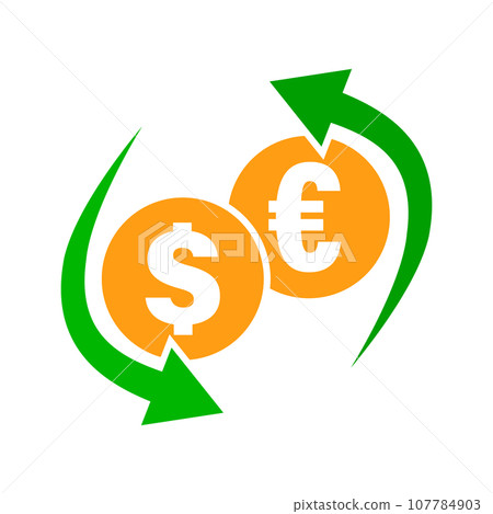 Dollar and euro exchange icon. money order. vector. 107784903