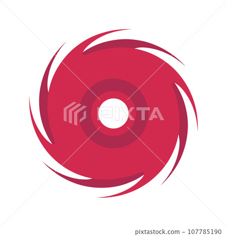 紅色颱風圖示。颶風。向量。 紅色颱風圖示。颶風。向量。 107785190