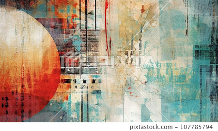 Generative AI, Abstract Fusion: Layered Textures in Collage Generative AI, Abstract Fusion: Layered Textures in Collage 107785794