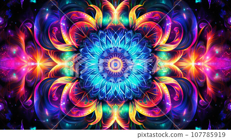 Cosmic Kaleidoscope - Neon Galactic Delight Cosmic Kaleidoscope - Neon Galactic Delight 107785919