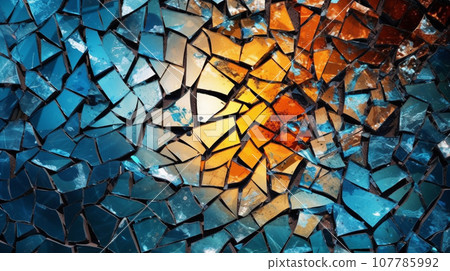 Generative AI, Fractured Fragments: Exploring Abstract Patterns in Shattered Glass 107785992