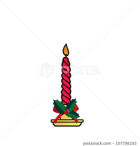 紅色聖誕蠟燭插畫 紅色聖誕蠟燭插畫 107786283