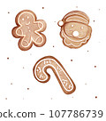 watercolor christmas cookies. 107786739