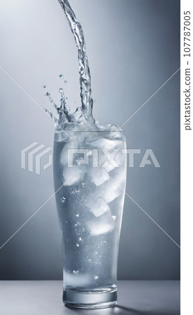 水倒入玻璃杯中 107787005