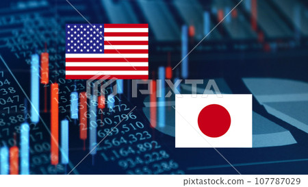 Global economy: image of exchange rates and stock price fluctuations Global economy: image of exchange rates and stock price fluctuations 107787029