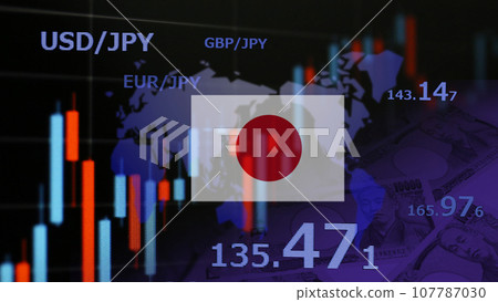 Global economy: image of exchange rates and stock price fluctuations Global economy: image of exchange rates and stock price fluctuations 107787030