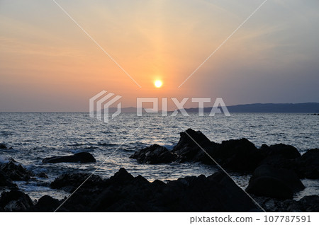 Sunset at Cape Muroto 107787591