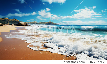 Beautiful sea and sandy beach (AI) Beautiful sea and sandy beach (AI) 107787767