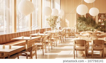 Stylish cafe interior background material 107788141