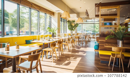 Stylish cafe interior background material Stylish cafe interior background material 107788142