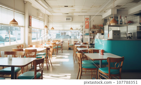 Stylish cafe interior background material 107788351