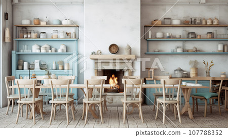 Stylish cafe interior background material 107788352