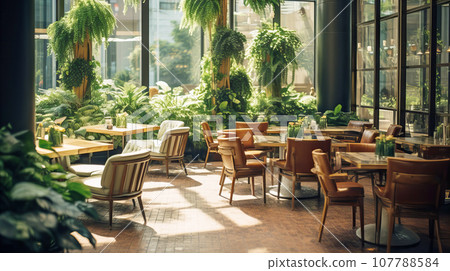 Stylish cafe interior background material 107788584
