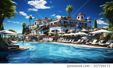 Vacation at a resort 107789172