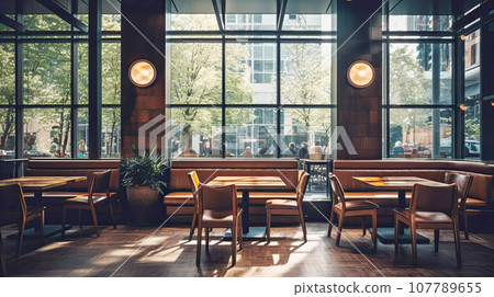 Stylish cafe interior background material Stylish cafe interior background material 107789655