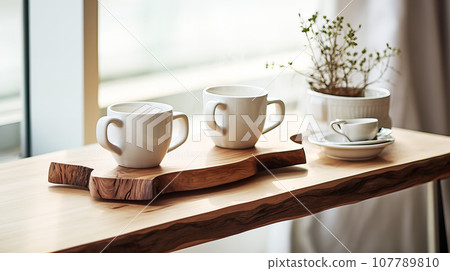 Fashionable cafe window background material 107789810