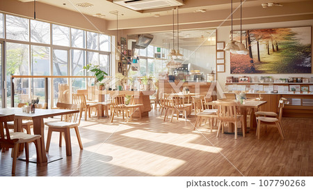 Stylish cafe interior background material 107790268
