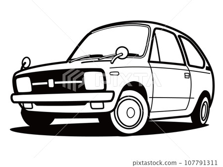 懷舊輕型汽車著色書風格汽車插畫 107791311
