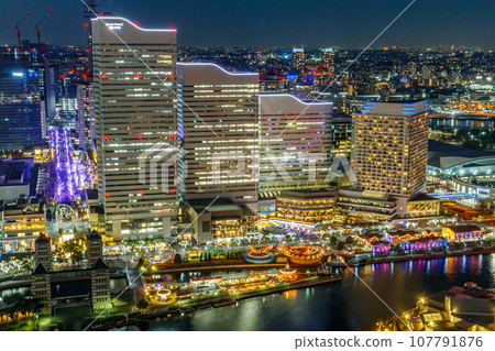 【神奈川的城市景觀】橫濱港未來週邊的城市夜景 107791876