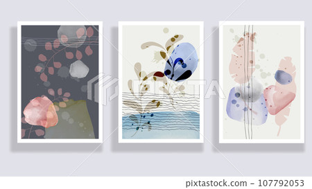 Botanical wall art vector set Botanical wall art vector set 107792053