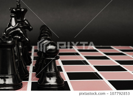 Chess game with vintage color background. Strategy and tactic concept. Chess game with vintage color background. Strategy and tactic concept. 107792853