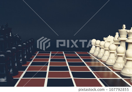 Chess game with vintage color background. Strategy and tactic concept 107792855