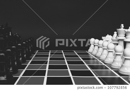 Chess game with black and white cover background. Strategy and tactic concept 107792856