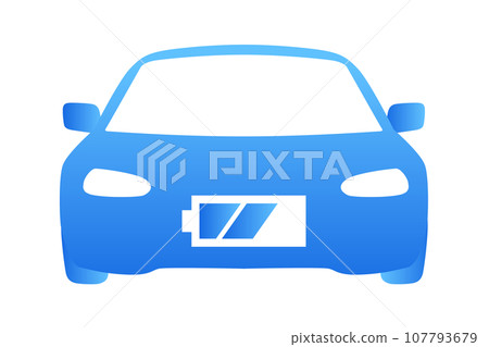 電動車/EV 插圖藍色 107793679