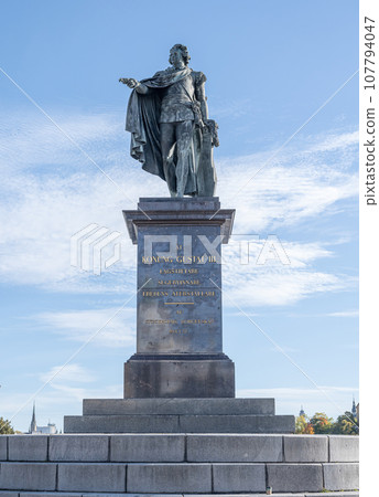 Stockholm Sweden 27.09.2021 Monument to King Gustav III in Stockholm King of Sweden from 1771 until assassination 1792 Stockholm Sweden 27.09.2021 Monument to King Gustav III in Stockholm King of Sweden from 1771 until assassination 1792 107794047
