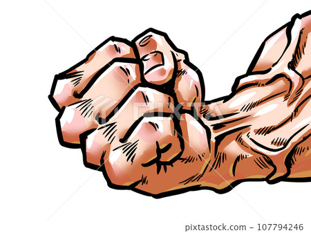 握緊拳頭的圖形風格插圖 107794246