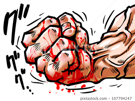 握緊拳頭的圖形風格插圖 107794247