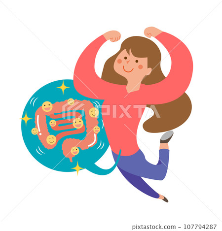 Healthy intestines and women Healthy intestines and women 107794287