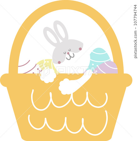 happy easter with bunny rabbit and basket of egg, flat png transparent element character design happy easter with bunny rabbit and basket of egg, flat png transparent element character design 107794744