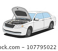 打開引擎蓋的白色轎車 107795022