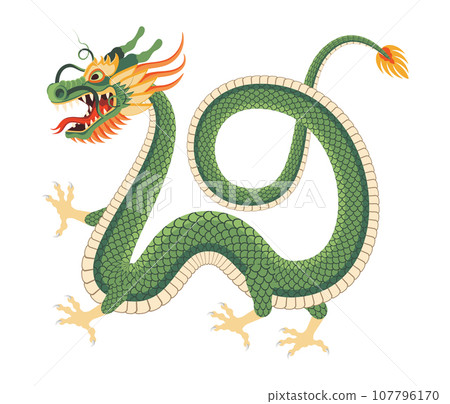2024 Dragon Lunar Chinese New Year card. Modern Geometric Chinese pattern. 107796170