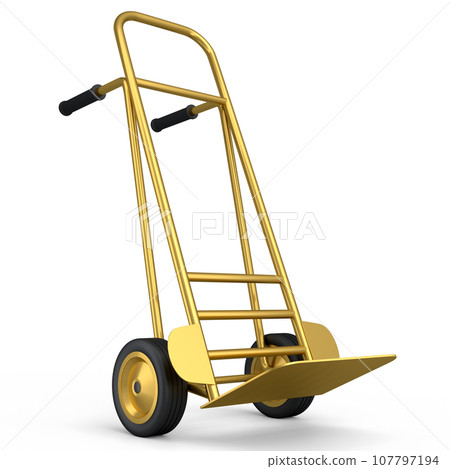 Empty hand truck or dolly for delivery and carrying isolated on white background 107797194